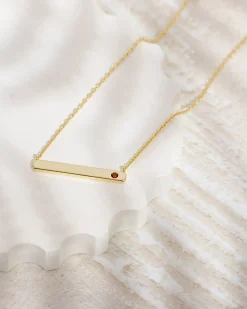 PAVOI Pendants-Horizontal Birthstone Bar Necklace