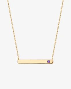PAVOI Pendants-Horizontal Birthstone Bar Necklace
