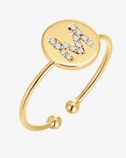 PAVOI Adjustable|Stackable-Initial Letter Ring