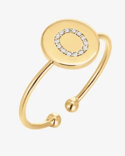 PAVOI Adjustable|Stackable-Initial Letter Ring