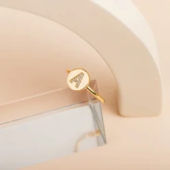 PAVOI Adjustable|Stackable-Initial Letter Ring