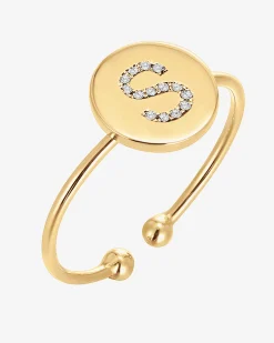 PAVOI Adjustable|Stackable-Initial Letter Ring