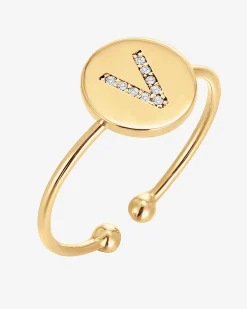 PAVOI Adjustable|Stackable-Initial Letter Ring