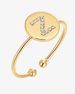 PAVOI Adjustable|Stackable-Initial Letter Ring