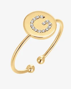 PAVOI Adjustable|Stackable-Initial Letter Ring