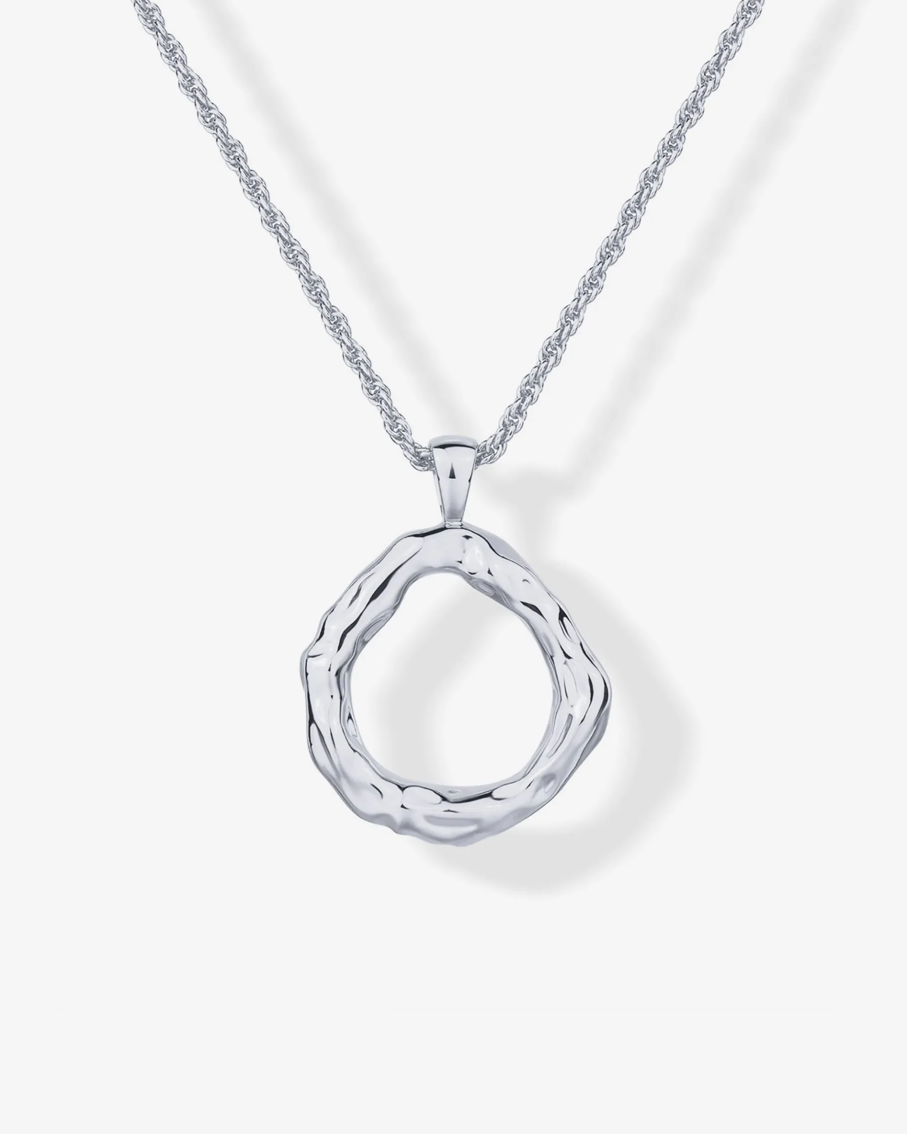 PAVOI Pendants-Irregular Hammered Circle Pendant