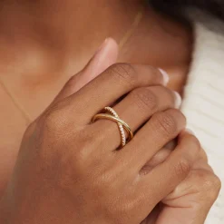 PAVOI Stackable-Julie Cross Ring