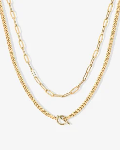 PAVOI Layered|Chains-Layered Chain Circle Necklace