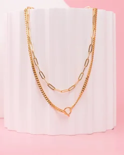 PAVOI Layered|Chains-Layered Chain Circle Necklace
