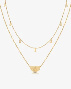 PAVOI Pendants|Layered-Layered Droplet Station Necklace