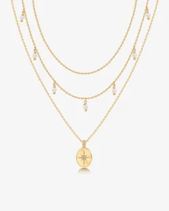 PAVOI Pearls|Pendants-Layered North Star Pendant Necklace