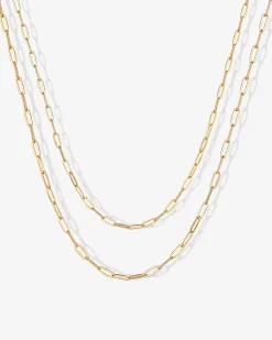 PAVOI Layered|Chains-Layered Paperclip Necklace