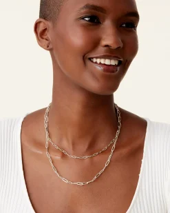 PAVOI Layered|Chains-Layered Paperclip Necklace