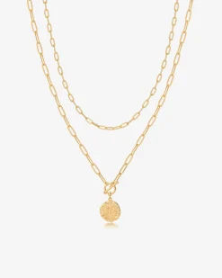 PAVOI Pendants|Layered-Layered Pendant Paperclip Necklace