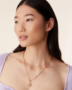 PAVOI Pendants|Layered-Layered Pendant Paperclip Necklace