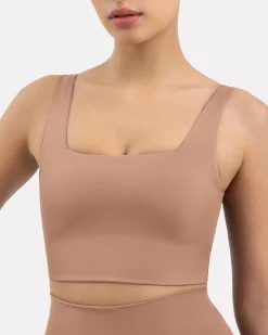 PAVOI Medium Support Bras|Bras-Longline Square Neck Medium-Support Padded Sports Bra