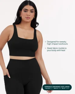 PAVOI Medium Support Bras|Bras-Longline Square Neck Medium-Support Padded Sports Bra