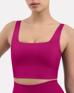 PAVOI Medium Support Bras|Bras-Longline Square Neck Medium-Support Padded Sports Bra