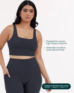 PAVOI Medium Support Bras|Bras-Longline Square Neck Medium-Support Padded Sports Bra