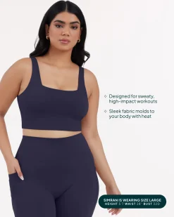 PAVOI Medium Support Bras|Bras-Longline Square Neck Medium-Support Padded Sports Bra