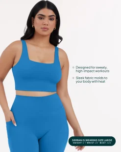 PAVOI Medium Support Bras|Bras-Longline Square Neck Medium-Support Padded Sports Bra