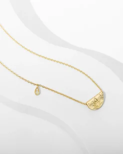 PAVOI Pendants-Lotus Engraved Pendant Necklace