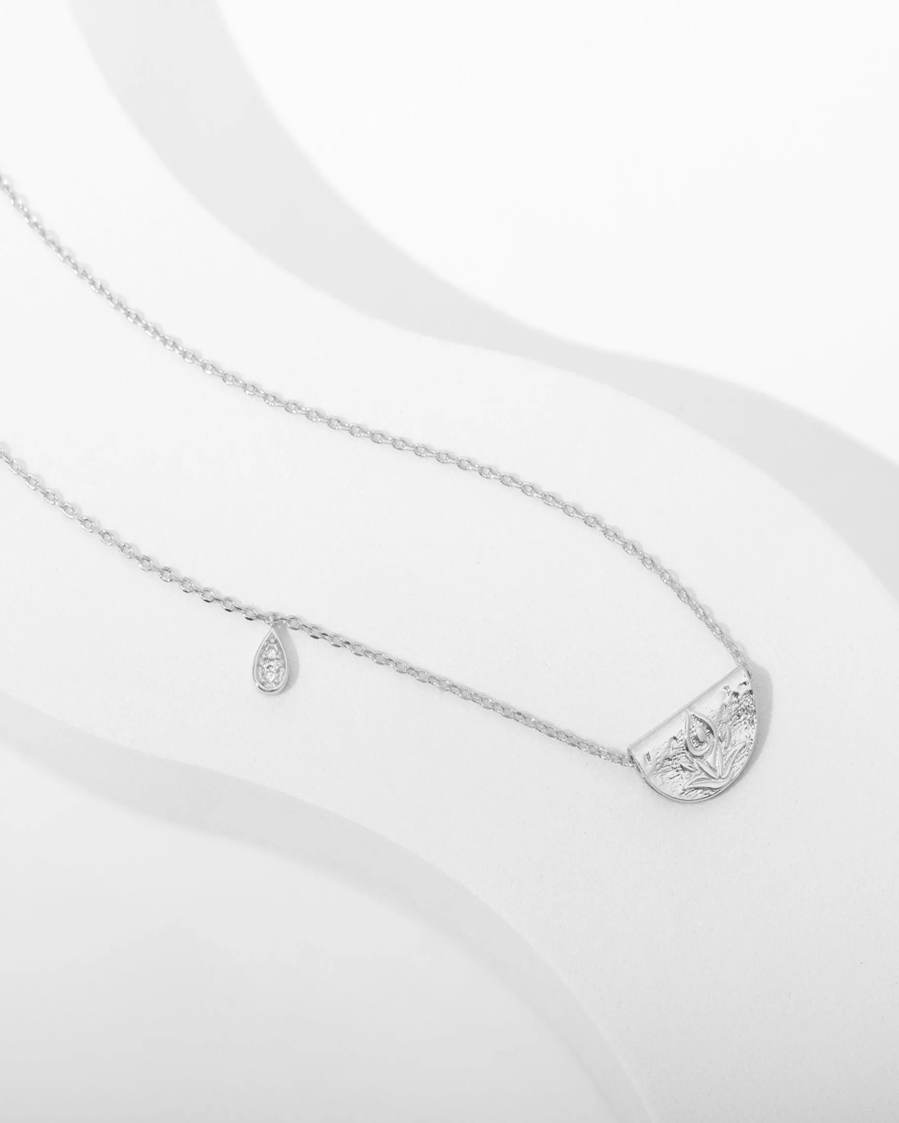 PAVOI Pendants-Lotus Engraved Pendant Necklace