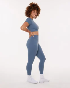PAVOI Short & Long Sleeve Tops|Low Support Bras-Lounge Athleisure Short Sleeve Crop T-Shirt