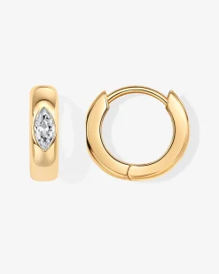 PAVOI Huggies-Marquise Chunky Huggie Earrings