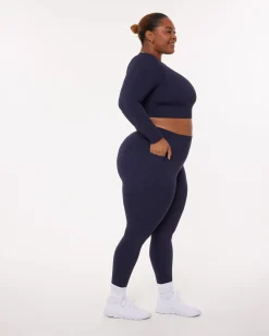 PAVOI Short & Long Sleeve Tops|Medium Support Bras-Medium-Impact Long Sleeve Workout Crop Top