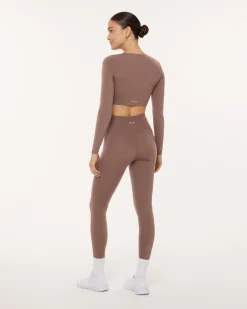 PAVOI Short & Long Sleeve Tops|Medium Support Bras-Medium-Impact Long Sleeve Workout Crop Top