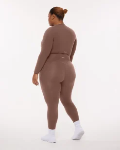 PAVOI Short & Long Sleeve Tops|Medium Support Bras-Medium-Impact Long Sleeve Workout Crop Top