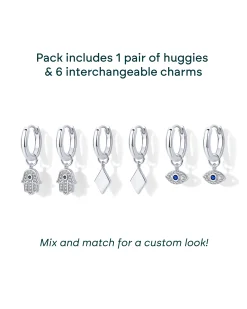 PAVOI Charms|Huggies-Mix and Match Huggie and Hamsa u0026 Evil Eye Charm Set