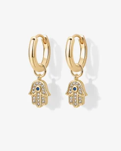 PAVOI Charms|Huggies-Mix and Match Huggie and Hamsa u0026 Evil Eye Charm Set