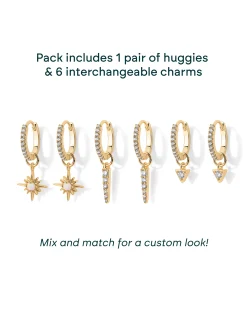 PAVOI Charms|Huggies-Mix and Match Huggie and Star Charm Set