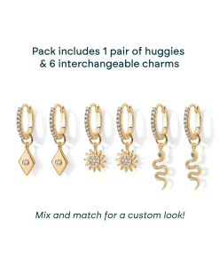 PAVOI Charms|Huggies-Mix and Match Huggie and Snake Charm Set