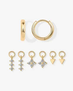 PAVOI Charms|Huggies-Mix and Match Huggie and Flower Charm Set