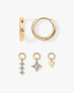 PAVOI Charms|Huggies-Mix and Match Huggie and Flower Charm Set