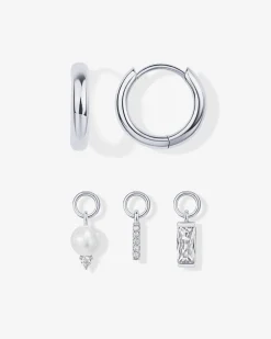 PAVOI Huggies|Charms-Mix and Match Huggie and Pearl Charm Set