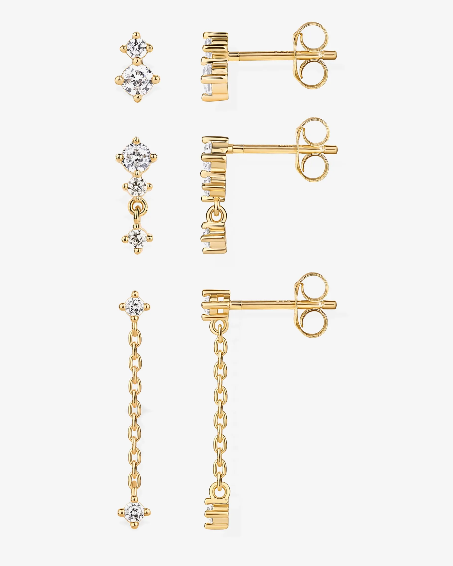 PAVOI Dangle & Threader|Studs-Mix and Match Stud and Dangle 3 Pack