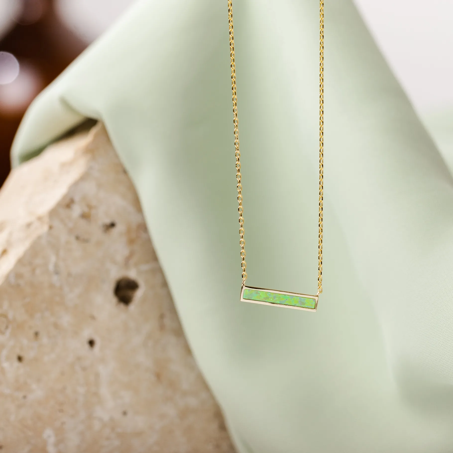 PAVOI Pendants-Opal Bar Necklace
