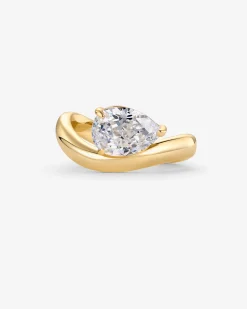 PAVOI Statement|Statement-Pear Cubic Zirconia Curved Ring