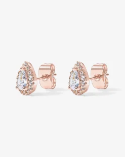 PAVOI Studs-Pear Halo Studs