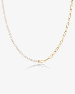 PAVOI Pearls|Chains-Pearl Paperclip Necklace