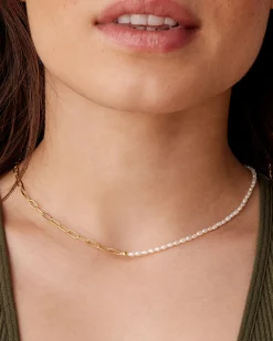 PAVOI Pearls|Chains-Pearl Paperclip Necklace