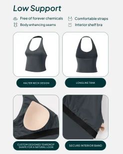 PAVOI Low Support Bras|Tanks-Performance Halter Tank
