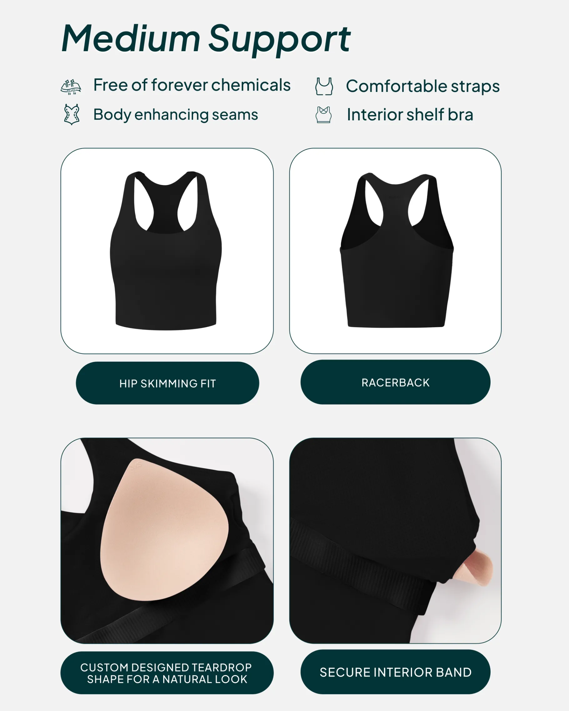 PAVOI Medium Support Bras|Tanks-Performance Medium-Support Racerback Tank Top