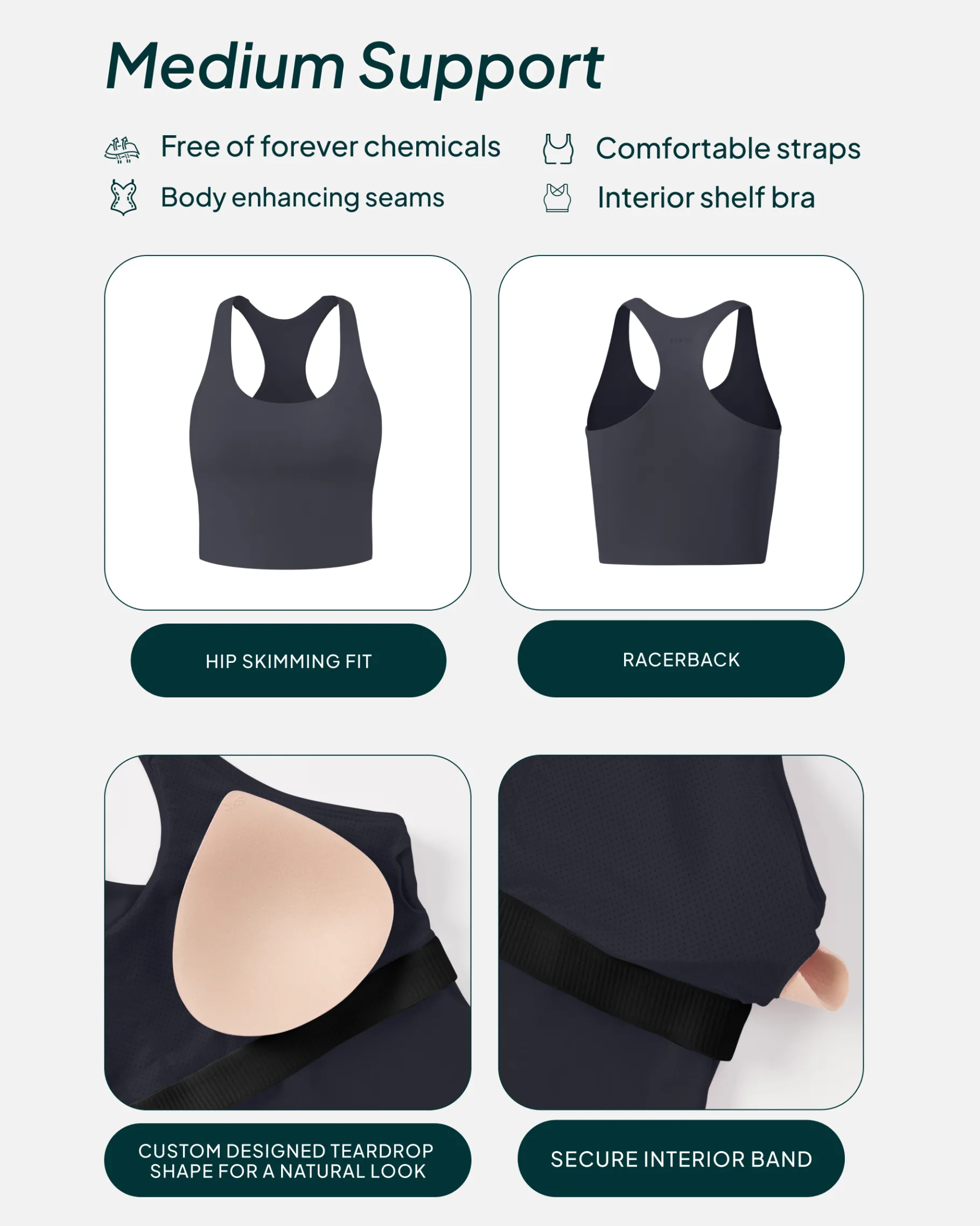 PAVOI Medium Support Bras|Tanks-Performance Medium-Support Racerback Tank Top