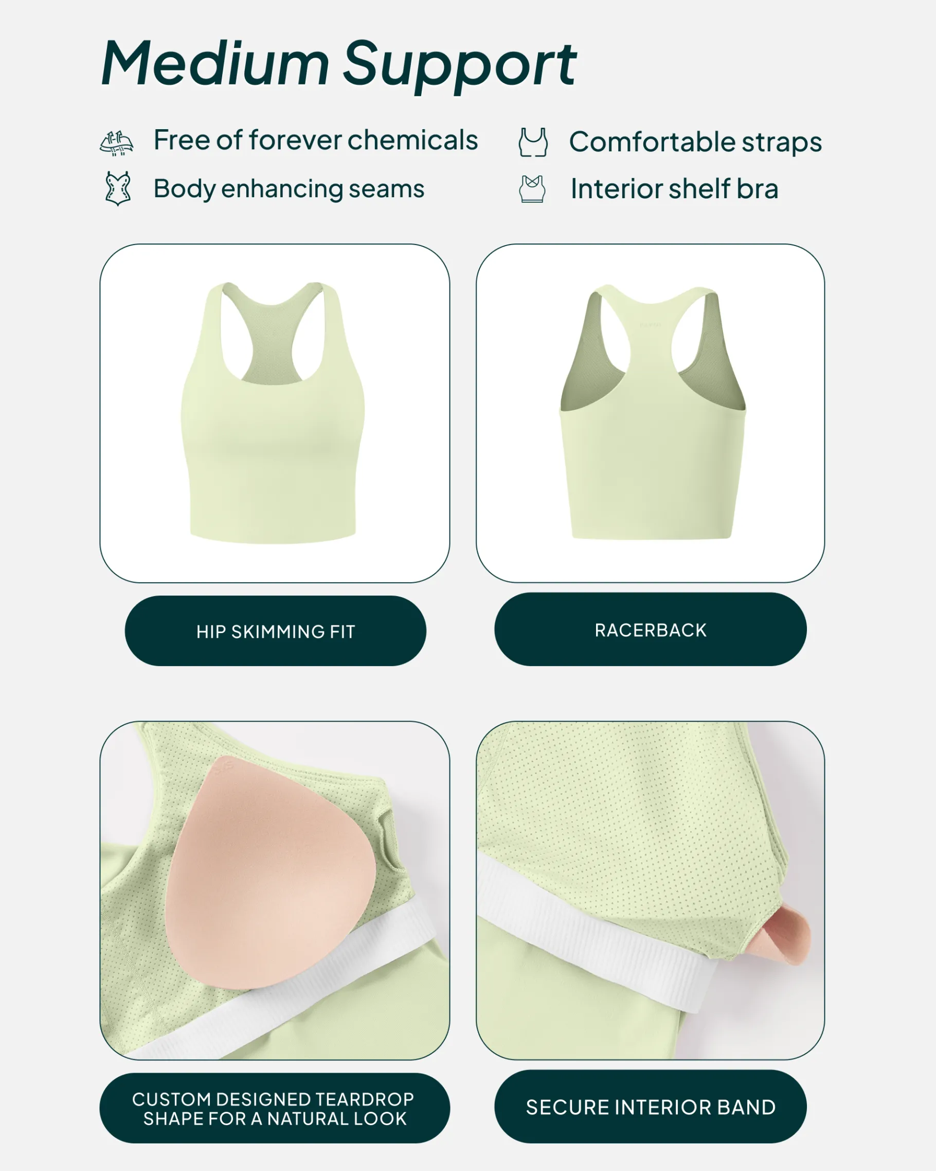 PAVOI Medium Support Bras|Tanks-Performance Medium-Support Racerback Tank Top
