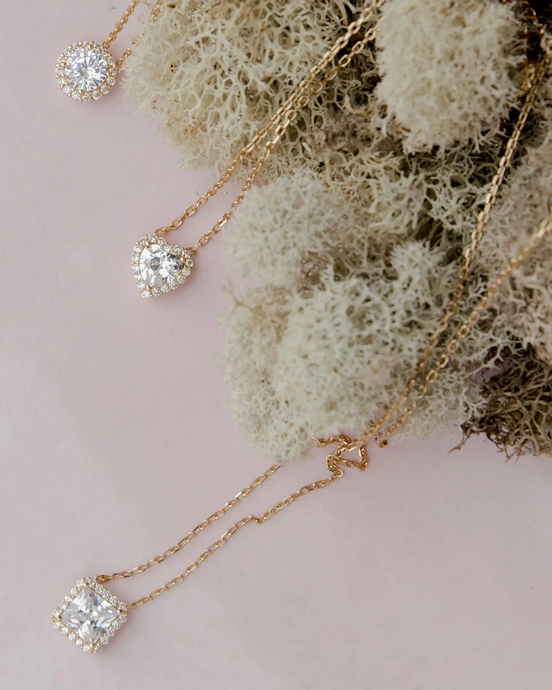 PAVOI Pendants-Princess Cut Halo Necklace